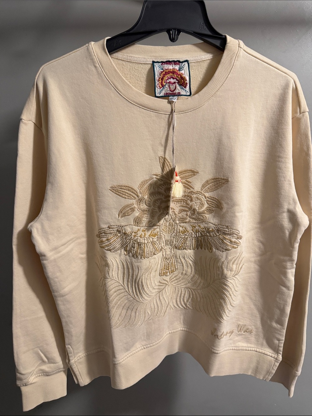 NWT Johnny Was Cream Embroidered Crewneck Sweatshirt